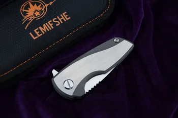 LEMIFSHE Flipper sklopivi džepni nož vanjski nož D2 + TC4 oštrice od legure titana sam se bave opstanak EDC lovačkih alata