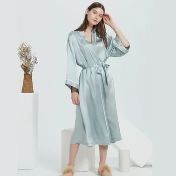 SuyaDream prirodna svila žene duge haljine svila saten pojasni zdrav pidžama 2021 proljeće i jesen glavni odjeća kimono