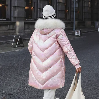 Zimska vanjska trgovina nova korejska verzija duge i srednje velike veličine slobodnog хлопчатобумажного kaput ženska gusta topla jakna