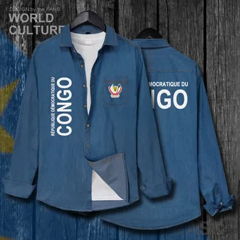 DR Congo COD DRC DROC Congo-Kinsha Congolese Muška odjeća jesen jakna отложные jeans košulja dugih rukava ковбойское kaput zastava top 20