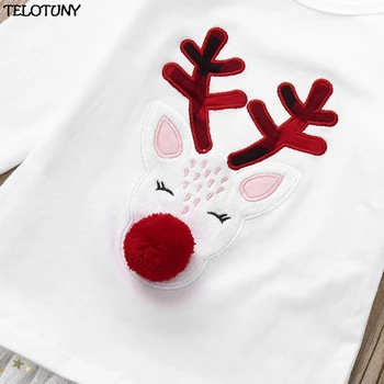 2019 moda dijete djeca girl jelen Majica majice + provjeriti hlače Božićno odjeća skup Iu30 Dropshoper