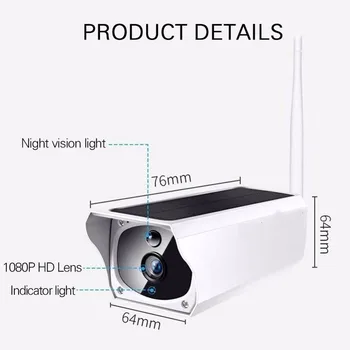 WIFI Solar Powered 1080P IP Surveillance Camera 2.0 MP Waterproof CCTV Infrared Camera interfon interna vanjsko skladište sigurnost