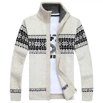 Jesen zima geometrijski print džemper muškarci prugasta božićni pulover ветровка topla moda kardigan veste muški veliki veličina 3XL