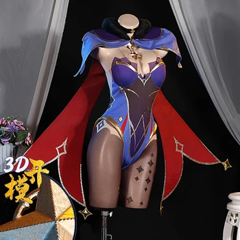 Igra Genshin Impact Mona Cosplay Kostim Žene Seksi Kombinezon Zagonetan Astrolog Body Halloween Kostim Vještice Na Red
