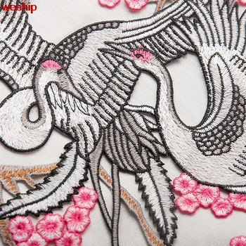 DIY novi visoku kvalitetu 3D crvene коронованные dizalica i trešnje ptica vez krpa Labud oblog tkanina haljina ukrasne