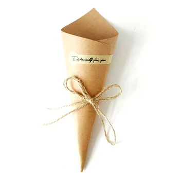 Pakiranje vreća Obrtni konus-papirnate vrećice cvijet poklon torba čokolada je slatki kokice pakiranje rođendan vjenčanje kreativni sklopivi