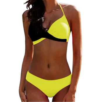 Seksi Bikini Ženski Kupaći Kostim Visokim Strukom Kupanje Kupati Stimuliranje Ular Push Up Grudnjak Bikini Set Pachwork Plus Veličina Kupaćih Kostima Plaža Odjeća