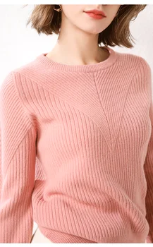 Ženski džemper kašmir Jesen Zima pletene pulover visoke kvalitete slobodnih O neck ured Lady kardigan svakodnevne casual odjeća HW-1915