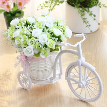 Umjetni cvijet ruže bicikl stil ratana Vaza proljetni krajolik lažni cvijeće home dekor Valentinovo poklon za vjenčanje nakit