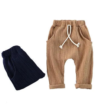 2020 Size100~140 hlače za djevojčice, Dječje hlače dječje hlače za male dječake ženske sportske hlače lanena soft prozračna odjeća