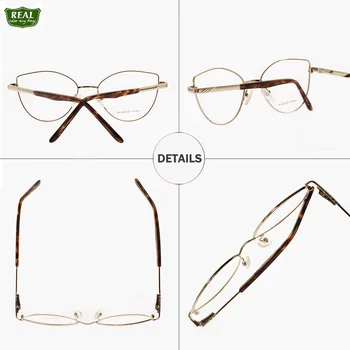 Pravi modni Cat Eye žene naočale metalnih okvira kratkovidan naočale, optički okvir za čitanje naočale full frame brand dizajner