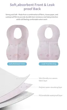 20шт Sunveno za jednokratnu upotrebu baby bibs jede sline papir šal za hranjenje putovanja u pokretu vodootporan soft hermetičan