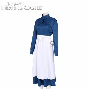 Dolazak Howl's Moving Castle Howl Sophie Hatter Dress tamno plava Večer cosplay odijelo po mjeri