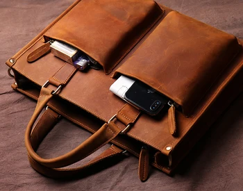Retro kožna muška torba presjeka portfelj kožna računalni torba je ručno kurir torba crazy horse kožne torbe preko ramena