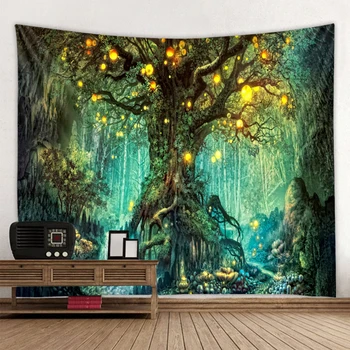 Šumarstvo život stablo tapiserija krajolik zidna tapiserija ukras dnevnog boravka svjetlo drvo tapiserija čarobno ukras kuće