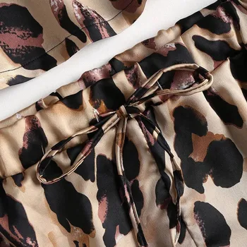 Pyjama satin femme silk pyjamas sets Seksi Satin Lingerie Lace Leopard Shorts Set Žene odjeća za spavanje Set donje rublje 50*