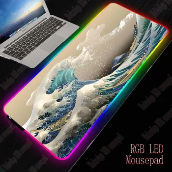Mairuige Wave Art RGB LED Veliki miš USB žičani rasvjeta igra gamer mouse tipkovnica šareni svjetlosni za PC miša Mat