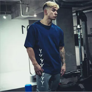2019 ljetna muška t-shirt fitness bodybuilding s буквенным po cijeloj površini muška kratka pamučna odjeća marke Tee Tops