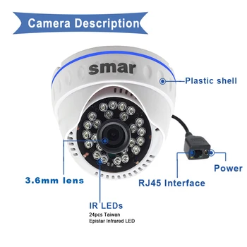 CCTV 48V POE IP Camera 1MP 2MP H. H. 264 265 Network Indoor Dome Video Camera 24 Infrared Onvif P2P Cloud Home Security Najbolja cijena