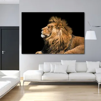 RELIABLI ART Lion Animal Pictures ispis na platnu crno-bijela ukrasna slikarstvo zid umjetnost za dnevni boravak Moderni kućni dekor