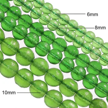 Mat zelene češki meteorit staklo okrugle perle kristalne perle za izradu nakita 15