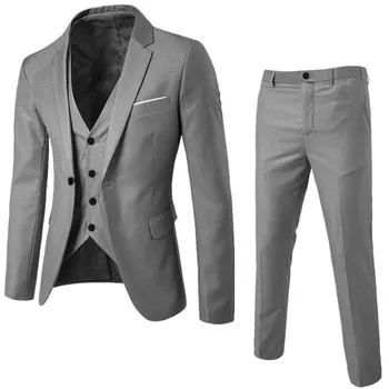 2020 moda muško odijelo jakne tanak 3 kom odijelo blazer poslovne Vjenčanje college muški sako prsluk s hlačama plus size odijelo komplet