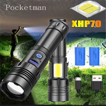 4000 lumena svijetle XHP70+COB LED led svjetiljka USB punjiva vodootporne lampa ručni dugoročna korist 1*26650/1*18650 baterije kamp