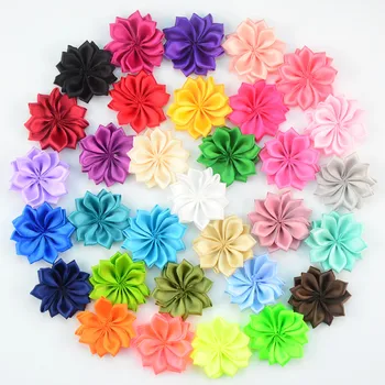 100 kom./lot 32 Color U Pick 4.5 cm Petite Multilayers Satin Ribbon Flowers Unfinished DIY Obrtni Girls Hair Accessories TH218