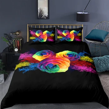 3D cvijeće i leptiri dizajn deka setovi posteljinu duvet pokriva jastučnice pune Soba jednokrevetna dvokrevetna veličina posteljina