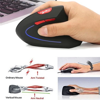 Bežični gaming miš 2.4 G ergonomski vertikalni miš 800/1600/2400DPI računalo 5D optički miš Mause za PC laptop