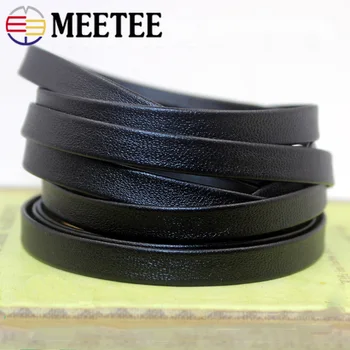 Meetee 5 m 4-50 mm crna mekana ravna kožna kabel niz uže DIY ogrlica narukvica nakit izrada odjeće torbe pribor rub