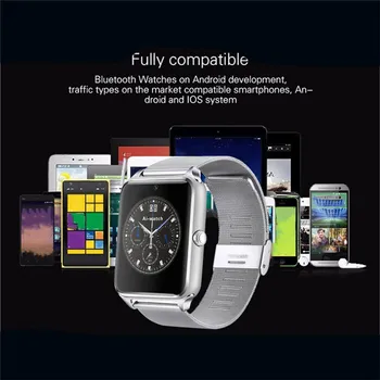 Kvalitetniji Z60 pametni sat plus metalni remen Bluetooth ručni Smartwatch podrška Sim kartice TF za Android i IOS PK A1 S8