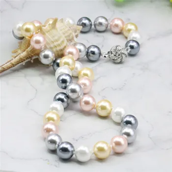 10 mm višebojna South sea Shell biserna ogrlica nakit izradu dizajna konop, lanac ogrlica biserne perle prirodni kamen cvijet Spone