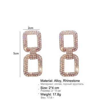 Trendi naušnice za žene rose gold geometrijski izjava naušnice 2019 Metalne naušnice viseći nakit S925 igla L4E707