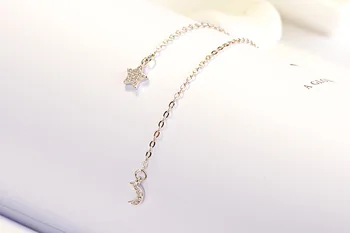 Nove akvizicije od 925 sterling silver Star Mesec kićanka ogrlice & rame sa cz prilaz za žene moda sterling srebro nakit-nakit
