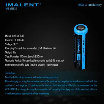 IMALENT originalni moćna Baterija li-ion punjiva baterija 18650 3000 mah svjetiljku, pribor pogodan za HR70/RT70/DM21C