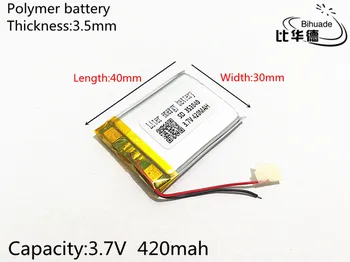 1PCS 353040 MP3 MP4 Baterija 3.7 v 420mah punjiva litij-polimer baterija