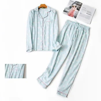 Top pidžama od pamuka zimske ženske pidžame dugih rukava košulja hlače 2 kom./compl. kućna odjeća svakodnevni crtani film toplo Seksi пижама
