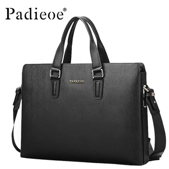 Padieoe luksuzni brand prirodna koža muški portfelj torba za laptop moda muške poslovne torbe svakodnevni kožna torba za muškarce