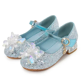 2021 Proljeće Ljeto Cipele Za Djevojčice, Dječje Kožne Cipele Dječje Kristalna Cipele Sa Šljokicama Sjajna Tkanina Od Manekenske Cipele Gorski Kristal Princeza