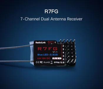 RadioLink R7FG 2.4 GHz 7CH Dual Antenna Reciever высоковольтная integrirana verzija, žiroskop za odašiljača Radiolink RC6GS RC4GS T8FB