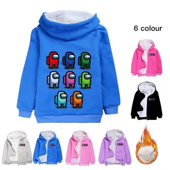 Među nama jakna dječaka zima baršun toplinu odjeća novorođene djevojčice dječaci hoodies jakne opremanja djeca crtani kaput majica