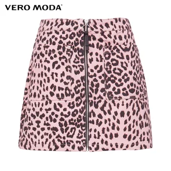 Vero Moda ženska pamuk Leopard metalni zatvarač ukras trapeza kratka suknja | 319337520