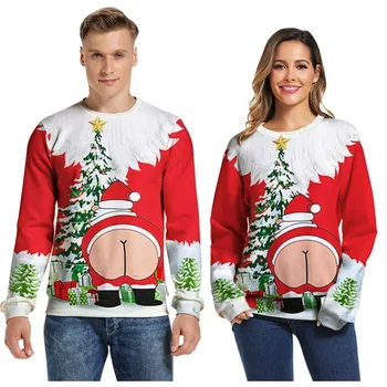 Unisex ružna božićni pulover 3d ispis smiješno pulover puloveri puloveri, za muškarce, žene božićni party majica