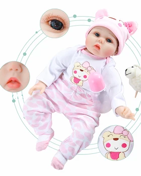 55 cm Reborn Baby Doll s мохеровым tepih Bebe Dolls Dress up mekih tkiva silikon pravi život gleda novorođenčad djeca lutka djeca dar