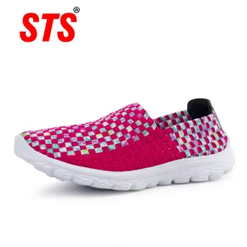STS Women Shoes Summer Casual Flats Udahnite Female Sneakers Tkani Walking Shoes Slip On Ladies Loafers Unikatni Shoes Size 35-41