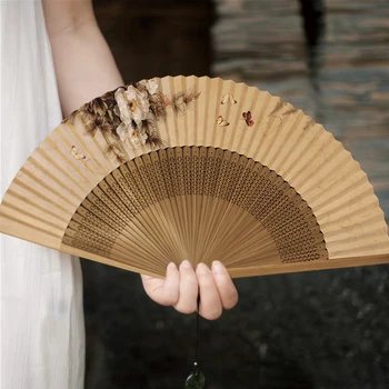 Japanski nož za ventilator ručno oslikane sklopivi navijač poklon slikarstvo kaligrafija бамбуковое zanat ručni ventilator vjenčani dar Event Supplies LA907