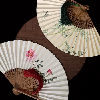 Japanski nož za ventilator ručno oslikane sklopivi navijač poklon slikarstvo kaligrafija бамбуковое zanat ručni ventilator vjenčani dar Event Supplies LA907