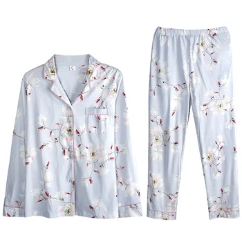 Plus veličina M-3XL žene cvijet pidžama setove 2 kom komplet Sleep Lounge pamuk sportski kostim Seksi proljeće i jesen пижама noćni odijevanje