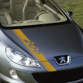 Stil vozila poklopac motora završiti poklopca motora naljepnice za Peugeot 206 auto ukras grafički vinil naljepnice na trake pribor